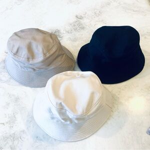 NWOT Stylish Bucket Hat Trio in Neutral Tones